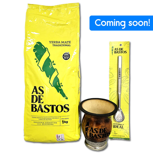 STARTER MATE KIT BASIC - WITH TRADITIONAL AS DE BASTOS YERBA MATE 2,2lb