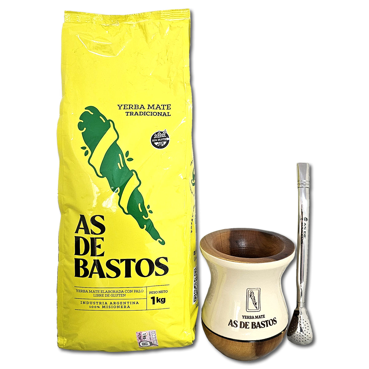 STARTER MATE KIT PREMIUM - WITH TRADITIONAL AS DE BASTOS YERBA MATE 2,2lb