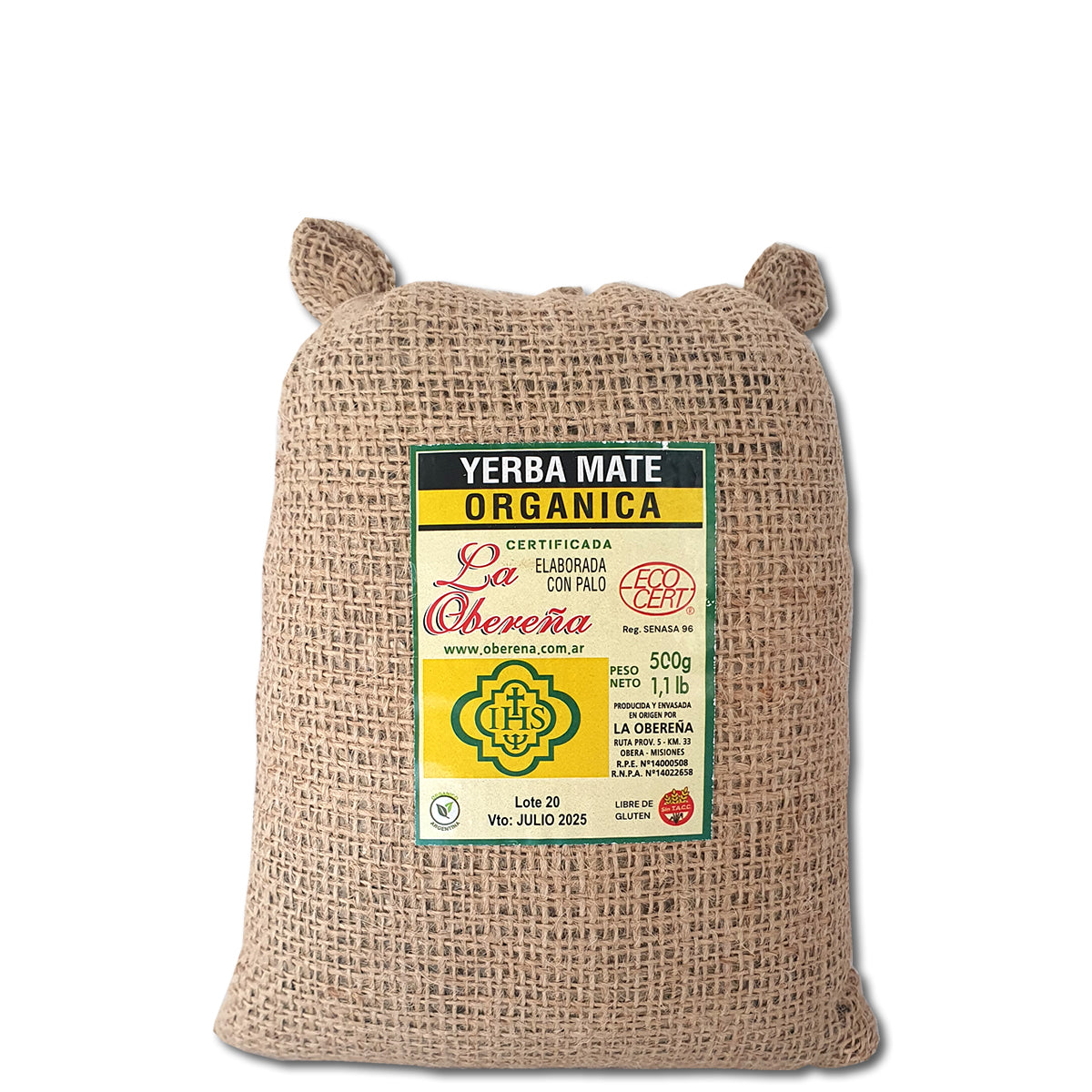 Yerba Mate La Obereña in Burlap Bag - Organic 1.1 lb